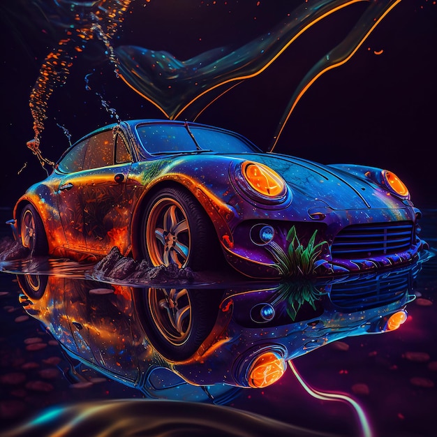 colorful car generative AI