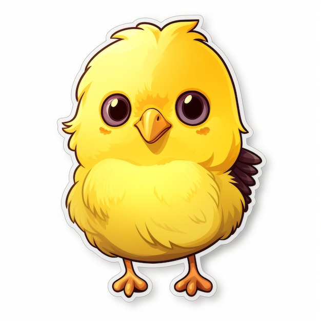 Colorful Caricature Sticker Of A Cute Canary Bird