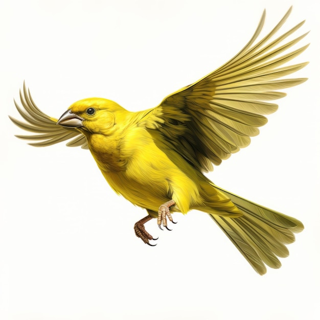 Photo colorful caricature of a yellow bird in hyperdetailed style