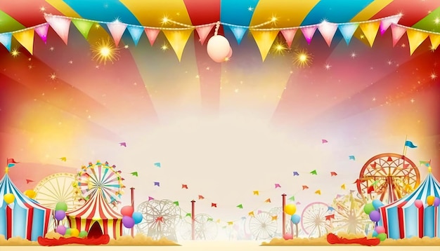 Photo colorful carnival background. ai generated