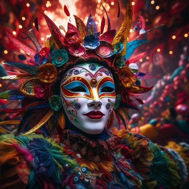 colorful carnival mask brazilian party