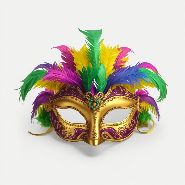 Photo colorful carnival mask on a white background