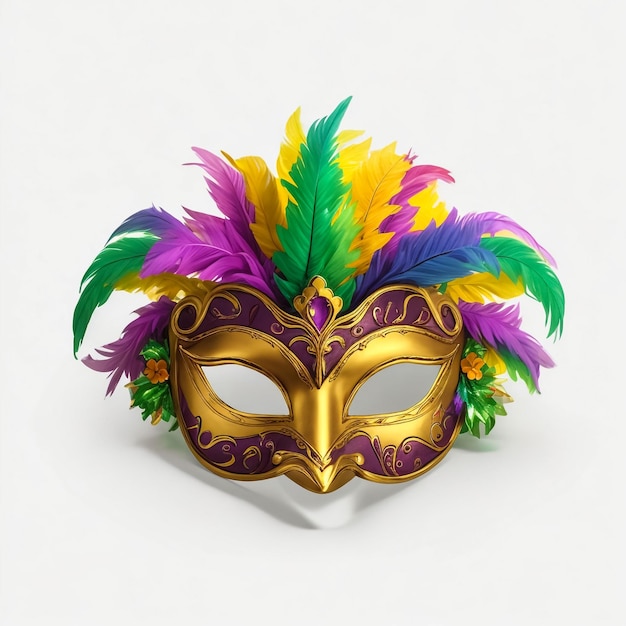 Colorful carnival mask on a white background