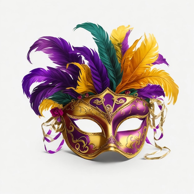 Colorful carnival mask on a white background