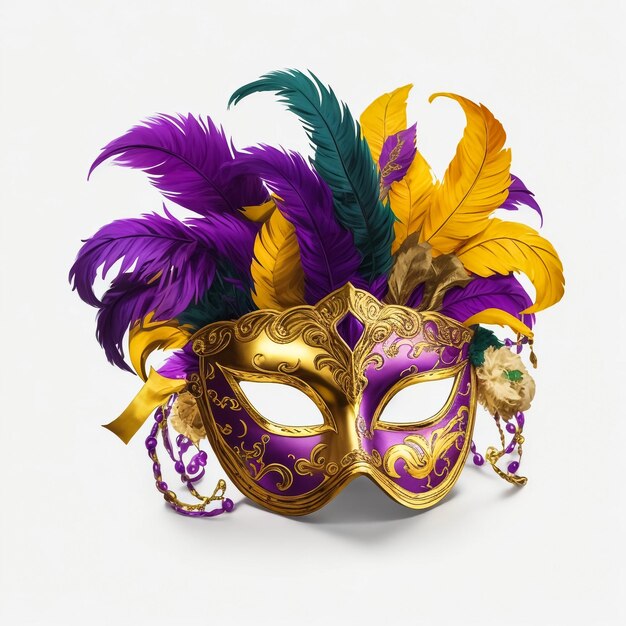 Colorful carnival mask on a white background