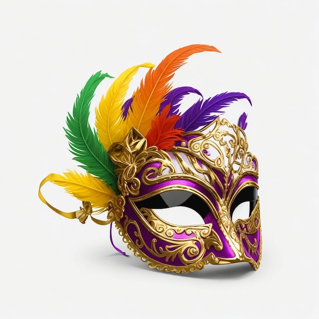 Красочная карнавальная маска на белом фоне