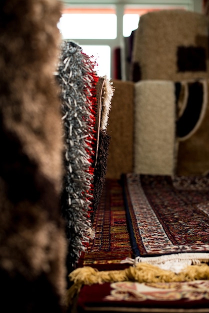 Colorful Carpets In The Store