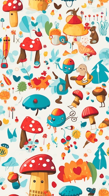 Colorful Cartoon Pattern Wonderland