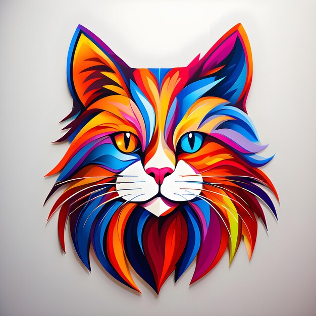 Photo colorful cat logo