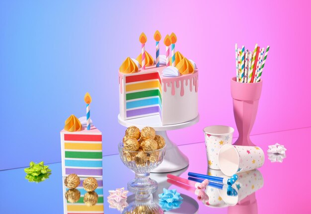 Photo colorful celebration design happy birthday festive and colorful mood energy and lightness