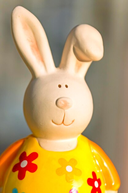 Colorful ceramic bunny