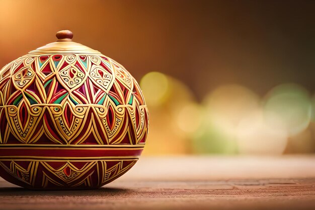 Photo a colorful ceramic pot with the words 