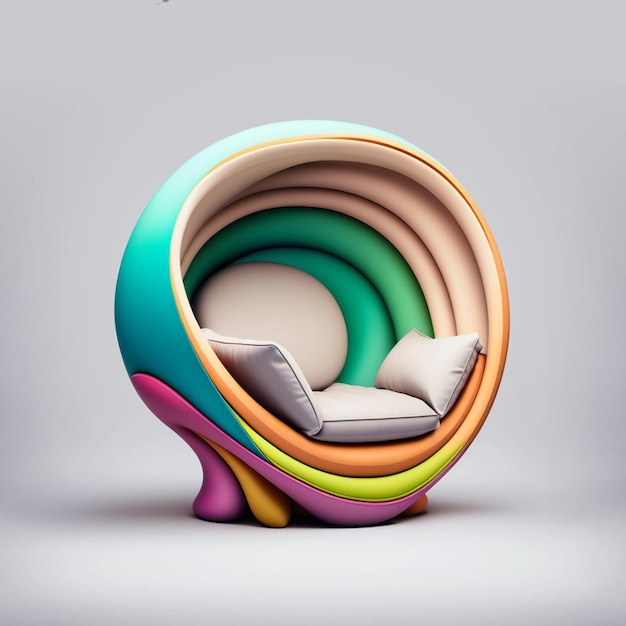 Photo a colorful chair with the word 