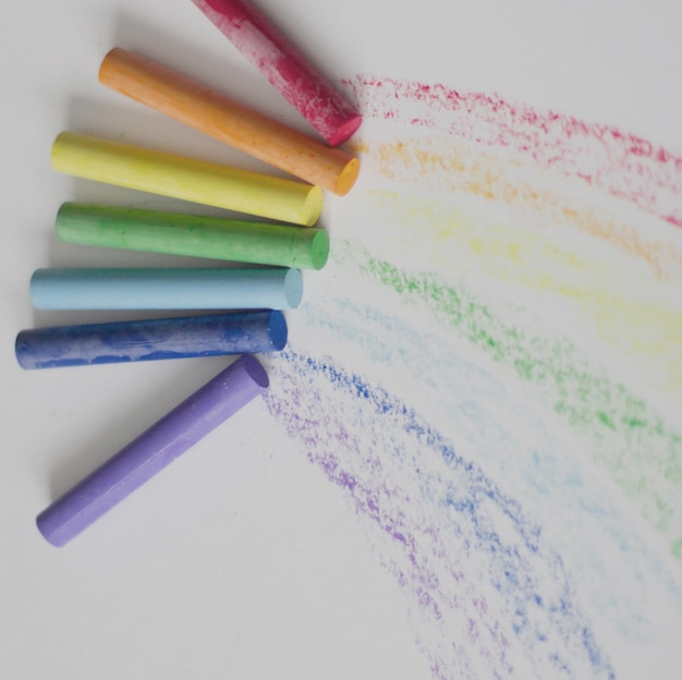 Photo colorful chalk pastels education artscreative back to school