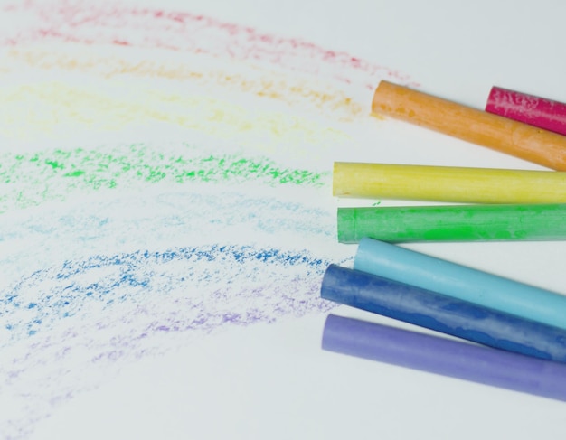 Photo colorful chalk pastels education artscreative