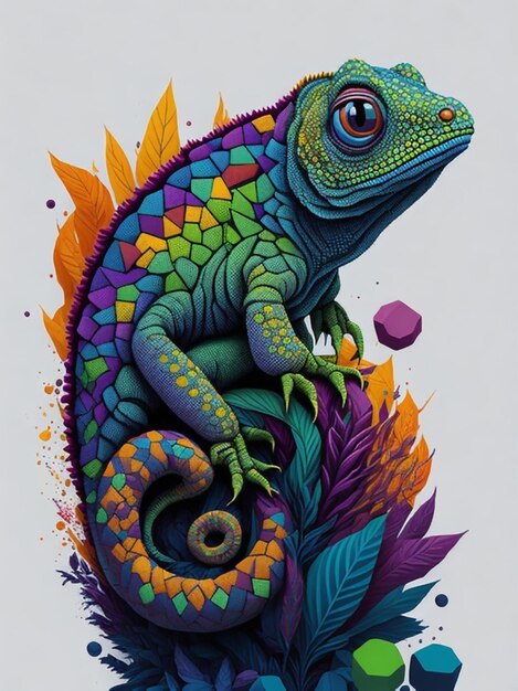 colorful chameleon