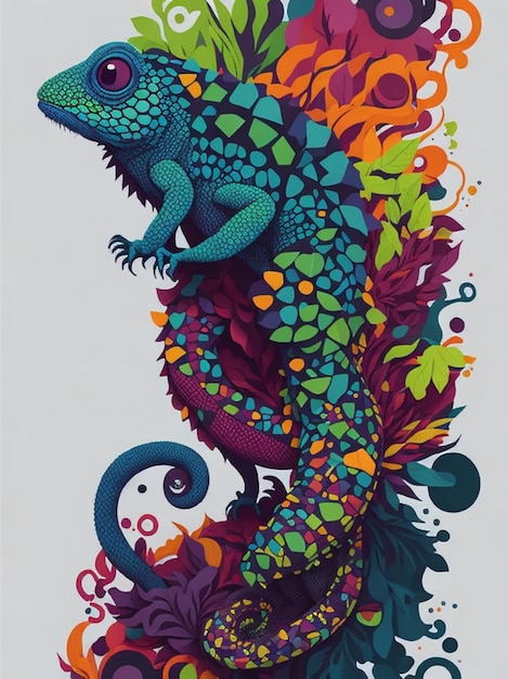 colorful chameleon