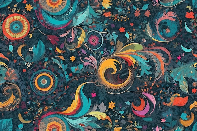 Colorful chaotic pattern for textile and design