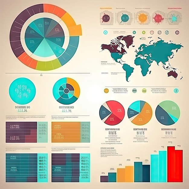 A colorful chart with the word data on it