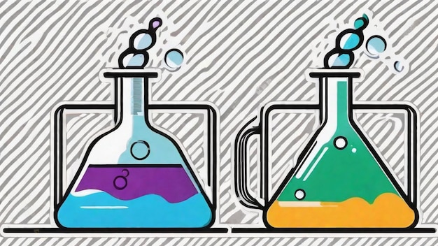 Photo colorful chemical reaction experiment with vinegar and food coloring