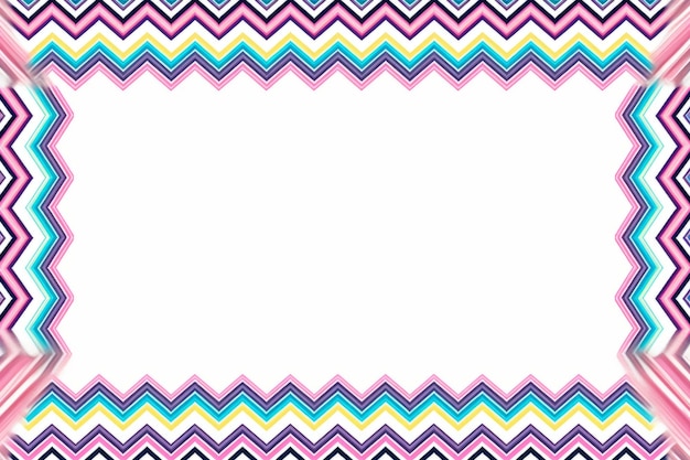 Photo a colorful chevron pattern border with an empty space in the middle