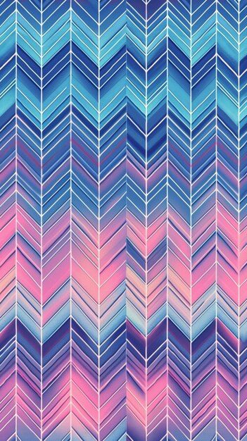 A colorful chevron pattern with a pink, blue, and white stripes