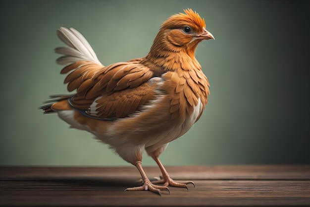 Красочный цыпленок на цветном фоне студийное фото ai generative