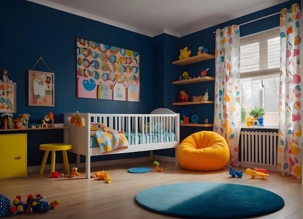 colorful child barroom Interior design