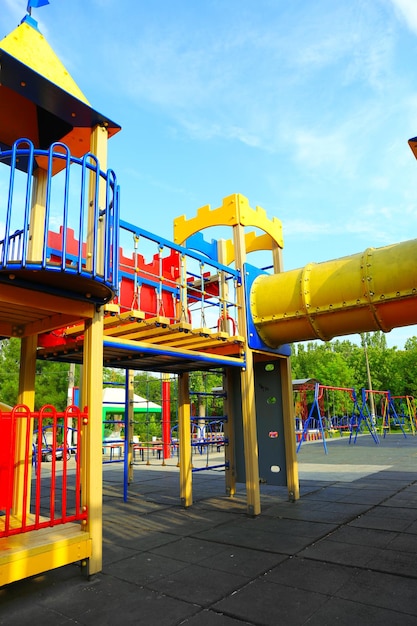 Colorful children playground in park