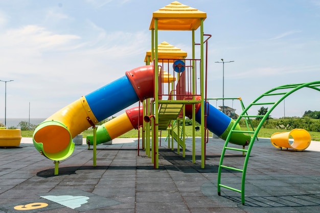 Colorful children39s playground in city park