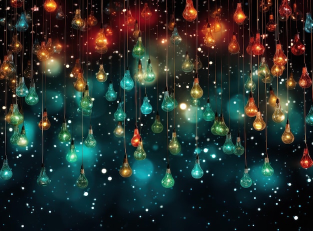 Photo colorful christmas lights background