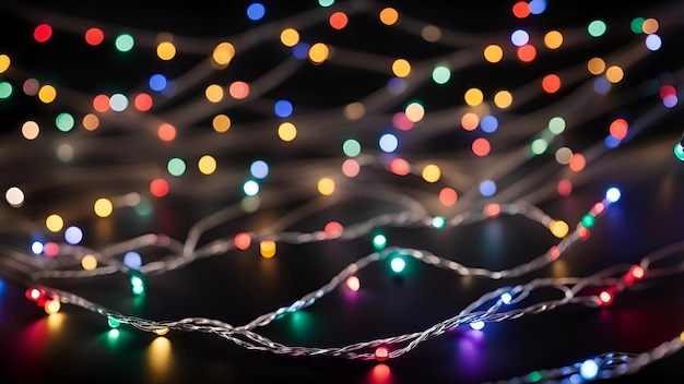 Photo colorful christmas string lights