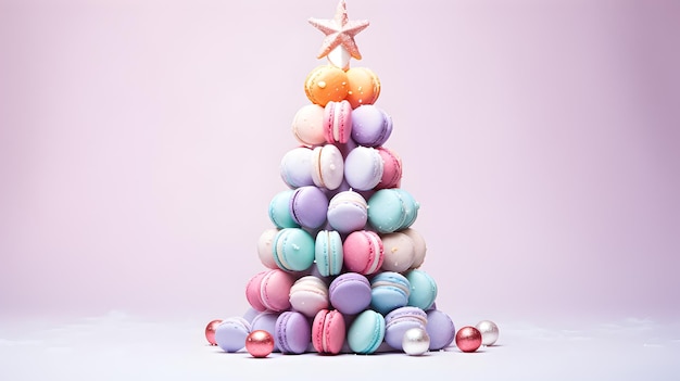 A colorful christmas tree made of different colored candies