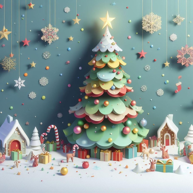 Фото Цветная рождественская елка