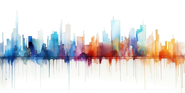 colorful and chromatic harmonic oscillator in the style of elegant cityscapes