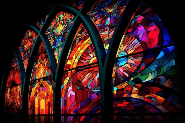 Colorful church window Generate Ai