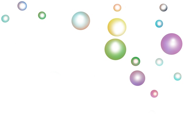 Colorful circle bubbles on white background Leave empty space