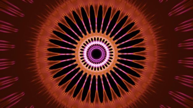 Colorful circle fractal pulsating hypnotic vj loop 3d render illustration