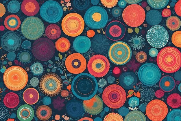 Colorful circle pattern for background and texture