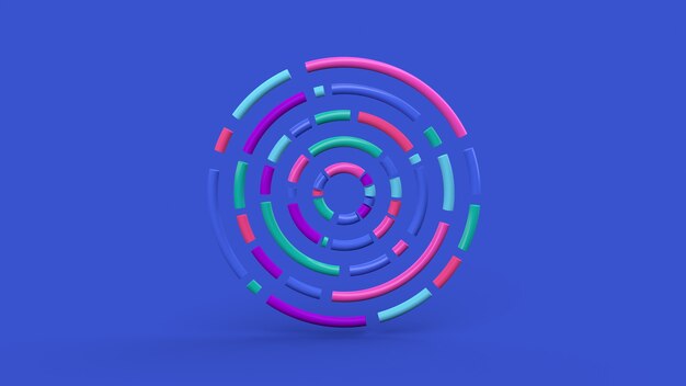 Colorful circle shapes Blue background