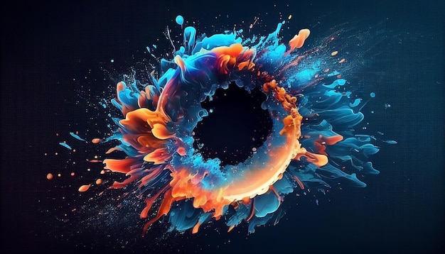 A colorful circle spin with a black background