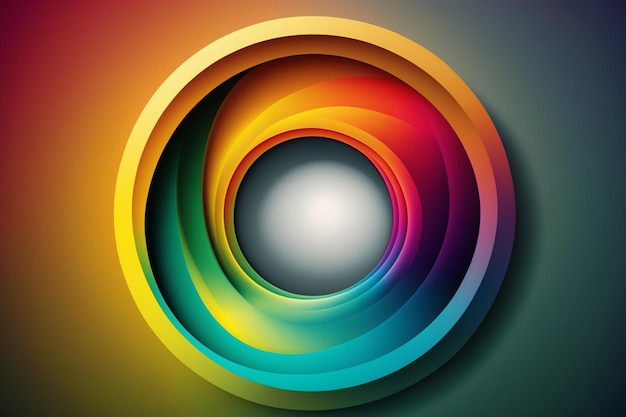 A colorful circle with a black circle in the middle