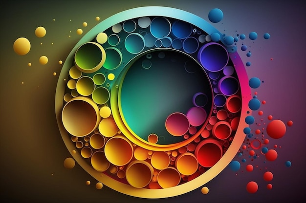 A colorful circle with circles in the center