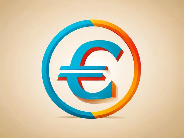 Foto un cerchio colorato con un simbolo dell'euro al centro