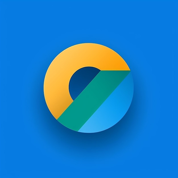 a colorful circle with a green and blue logo in the middle.