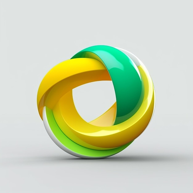 緑と黄色のデザインが施されたカラフルな円