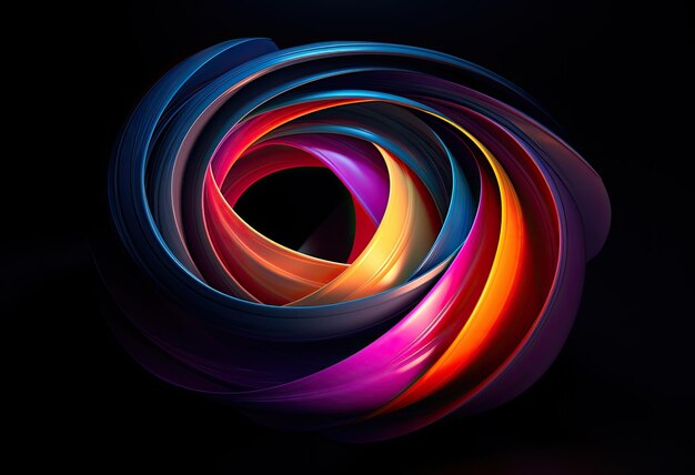 a colorful circle with a purple and orange swirl in the middle