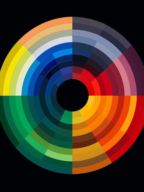 a colorful circle with a rainbow colored center.