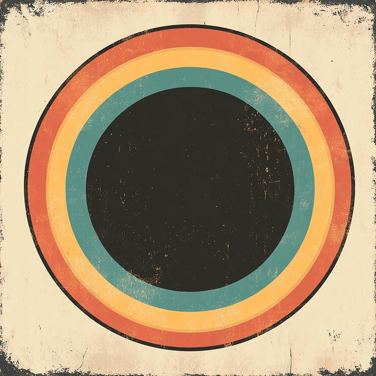 Photo a colorful circle with a rainbow on it