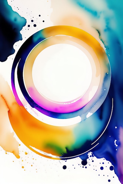 A colorful circle with a white circle in the center.